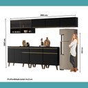 Ver imagem 7 de Armário de Cozinha Completa Atlanta Metro com Vidro Carraro Preto Touch