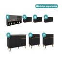 Ver imagem 4 de Armário de Cozinha Completa Atlanta Metro com Vidro Carraro Preto Touch