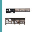 Ver imagem 6 de Armário de Cozinha Completa Atlanta Metro com Vidro Carraro Preto Touch