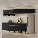 Ver imagem 1 de Armário de Cozinha Completa Atlanta Metro com Vidro Carraro Preto Touch