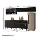 Ver imagem 5 de Armário de Cozinha Completa Atlanta Metro com Vidro Carraro Preto Touch