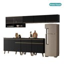 Ver imagem 3 de Armário de Cozinha Completa Atlanta Metro com Vidro Carraro Preto Touch