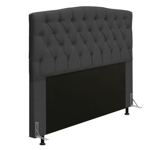 Cabeceira Greta Para Cama Box Casal 140 cm Linho - D’Rossi - Grafite