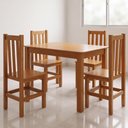 Ver imagem 1 de Conjunto Mesa de Jantar 90 x 75 cm com 4 Cadeiras - Mel