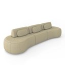 Ver imagem 2 de Sofá Sala de Estar Modulado França 326cm Encosto Articulável com Almofadas Bouclê Bege G45 - Gran Be