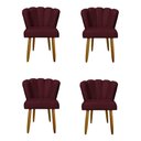 Ver imagem 1 de Kit 4 Cadeiras de Jantar Moderna Flor Balaqui Decor Bordo