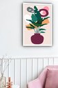 Ver imagem 1 de Quadro Decorativo Abstrato Vaso Plantas - 70x50cm:moldura Branca
