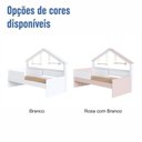 Ver imagem 3 de Cama Infantil Moldura Casinha para Colchão 0,88 x 1,88 Rosa/Branco