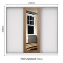Ver imagem 3 de Guarda-Roupa Casal 100% MDF Madesa Eros 3 Portas de Correr com Espelho Branco/Branco/Rustic Cor:Bran