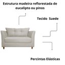Ver imagem 4 de Namoradeira Poltrona Recepção Sala Escritório Isis Suede Cor:bege