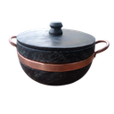 Ver imagem 2 de Panela em Pedra Sabão com Alça de Cobre Número 8 Curada