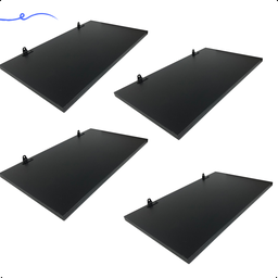 Kit 4 Prateleira Preta 50X30 + Suporte Flutuante Mdf  Organizadora Decoração Cozinha Banheiro Sala - 2