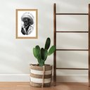 Ver imagem 2 de Quadro Moldura Dourada Desenho Preto Velho 45x34cm:com Vidro