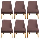 Ver imagem 1 de Kit 06 Cadeiras Para Sala de Jantar Ana Pés Palito Veludo Rosê D'Classe Decor