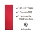 Ver imagem 3 de Cabeceira Modulada Estofada P/ Cama Casal 7 Placas 20x45cm:vermelho