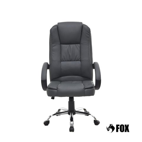 Cadeira de Escritório Presidente Fox Racer Base Cromada com Rodinha Cinza Ut-c300