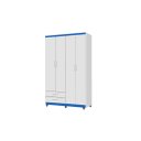 Ver imagem 1 de Roupeiro / Guarda Roupas Ti 4 Portas Cor Branco/ Azul