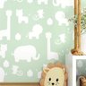 Papel de Parede Amiguinhos Safári Verde Grão de Gente - 2