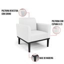 Ver imagem 6 de Poltrona Base de Madeira Fixa Preto Marisa Corino D03 - D’Rossi Branco