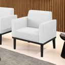 Ver imagem 2 de Poltrona Base de Madeira Fixa Preto Marisa Corino D03 - D’Rossi Branco