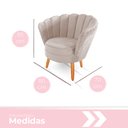Ver imagem 5 de kit 02 Poltronas Pétala Decorativa para Sala e Quarto Pés Palito Veludo - W&D - Bege
