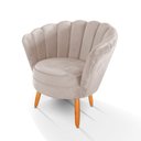 Ver imagem 4 de kit 02 Poltronas Pétala Decorativa para Sala e Quarto Pés Palito Veludo - W&D - Bege
