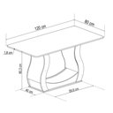 Ver imagem 3 de Mesa de Jantar 4 Lugares Opala Mel/bege - Viero Móveis