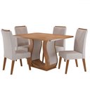 Ver imagem 2 de Mesa de Jantar 4 Lugares Opala Mel/bege - Viero Móveis