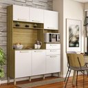 Ver imagem 2 de Armário de Cozinha Compacta 6 Portas e 2 Gavetas 160 Cm Duquesa Freijó-supremo - Pallazio