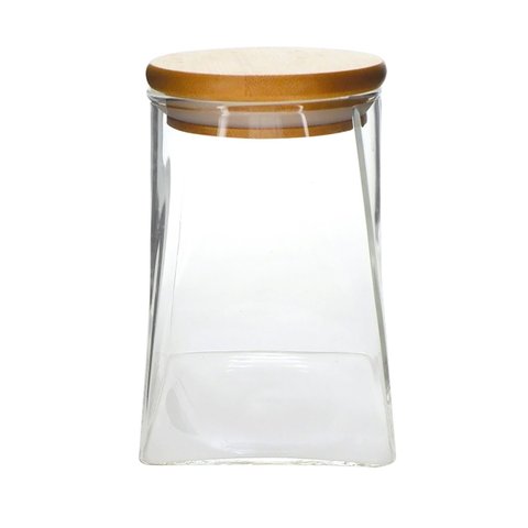 Pote Hermético de Vidro Borossilicato 350ml com Tampa Bambu