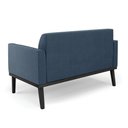 Ver mais imagens de Conjunto 2 Poltronas e 1 Namoradeira Decorativa Isabella Pés Fixo em Madeira Preto Suede Azul Marinh