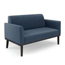 Ver imagem 7 de Conjunto 2 Poltronas e 1 Namoradeira Decorativa Isabella Pés Fixo em Madeira Preto Suede Azul Marinh