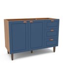 Ver imagem 2 de Balcão 2 Portas 3 Gavetas 120 cm Pérola Yescasa Azul/Freijó