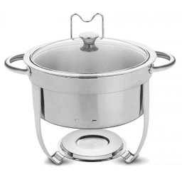 Rechaud Banho Maria Inox com Tampa de Vidro e Fogareiro 7L Tramontina - 1 Rechaud Banho Maria Inox com Tampa de Vidro e Fogareiro 7L Tramontina - 1