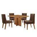 Ver imagem 2 de Mesa de Jantar Olímpia 90cm Mdf Canto Copo e com 4 Cadeiras Safira