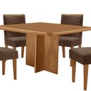 Ver mais imagens de Mesa de Jantar Olímpia 90cm Mdf Canto Copo e com 4 Cadeiras Safira