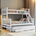 Ver imagem 1 de Treliche com Cama Casal Madeira Maciça e Aux Solteiro com Gavetas Woodstore