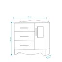 Ver imagem 3 de Cômoda Clara 1 Porta 3 Gavetas - Moveis Peroba Branco Brilho