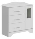 Ver imagem 1 de Cômoda Clara 1 Porta 3 Gavetas - Moveis Peroba Branco Brilho