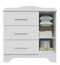 Ver imagem 2 de Cômoda Clara 1 Porta 3 Gavetas - Moveis Peroba Branco Brilho