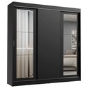 Ver imagem 2 de Guarda-Roupa Casal Madesa Kansas 3 Portas de Correr com Espelhos 3 Gavetas Preto Cor:Preto