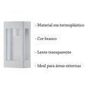 Ver imagem 4 de 5 Arandela Externa de Parede Retangular 25 Cm Branco E27 Zan89