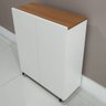 Armário Mini Despensa 2 Portas – Ideal para Cozinha Pequena – Branco com Tampo Amadeirado (freijó) - 1