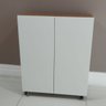 Armário Mini Despensa 2 Portas – Ideal para Cozinha Pequena – Branco com Tampo Amadeirado (freijó) - 2