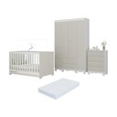 Ver imagem 1 de Quarto de Bebê Completo Berço Americano 3 em 1 Colchão Dengo Multimóveis Mp4604 Branco/off White