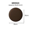 Ver imagem 3 de Assento Avulso Banco Banqueta Cadeira Redondo 35cm Diâmetro Almofadado:Marrom