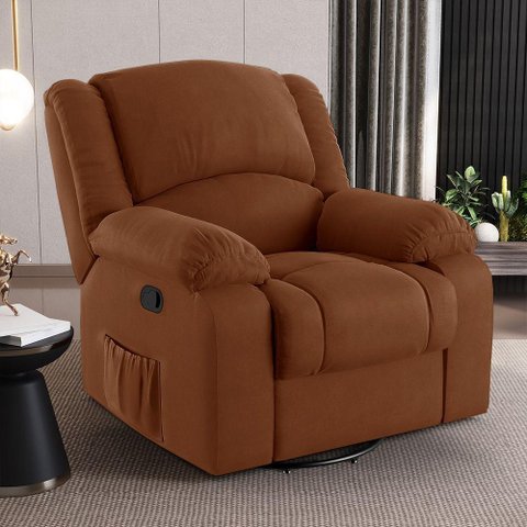 Poltrona do Papai Reclinável Sala de Cinema Madrid Glider Manual Giratória Massagem Usb Veludo