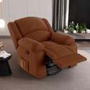 Ver imagem 6 de Poltrona do Papai Reclinável Sala de Cinema Madrid Glider Manual Giratória Massagem Usb Veludo