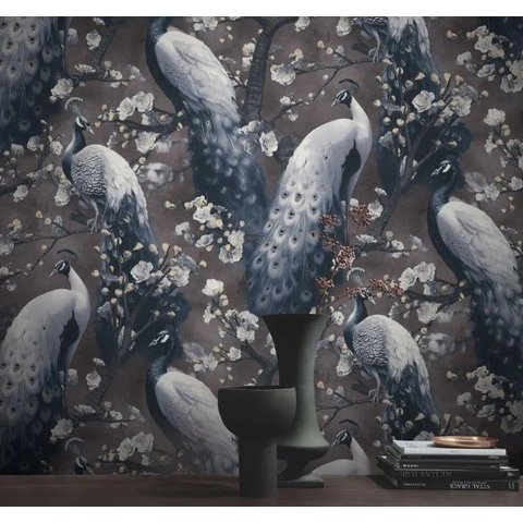 Papel de Parede Wiler Reno - Pavão Tabaco