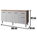 Ver imagem 3 de Balcão para Pia Diana 150 Cm Savana Off White Moblis